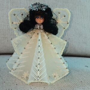 Handcrafted Angel Doll with Black Hair